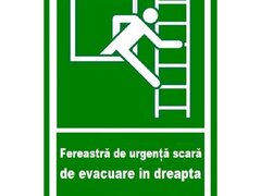 Placuta pentru fereastra de urgenta scara de evacuare in dreapta